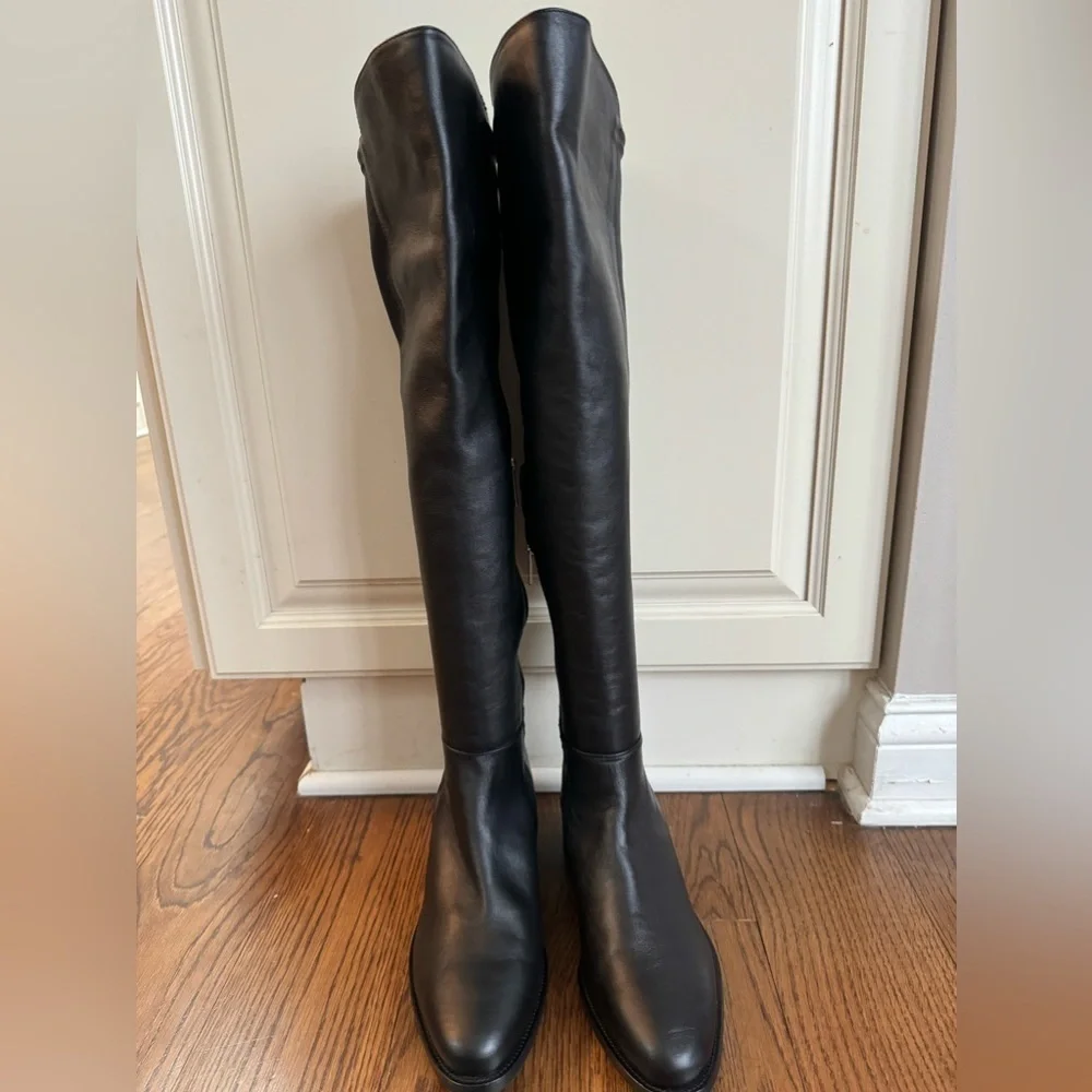 Aquatalia Norina Weatherproof Over The Knee Black Leather Boot 9